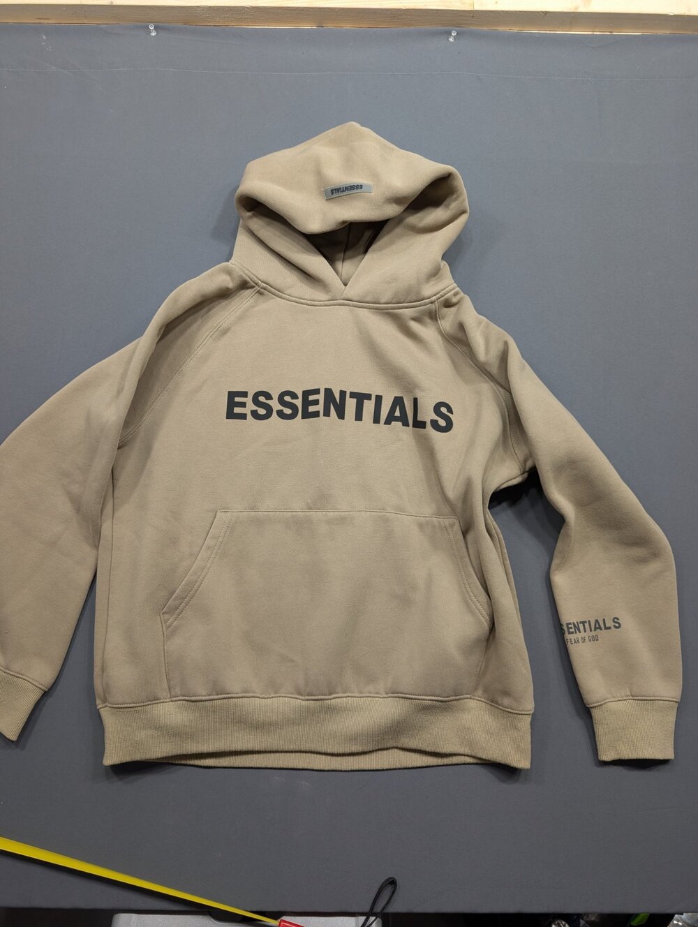 Fear of God Essentials Hoodie Tan/Sand Pullover Sweatshirt Size S